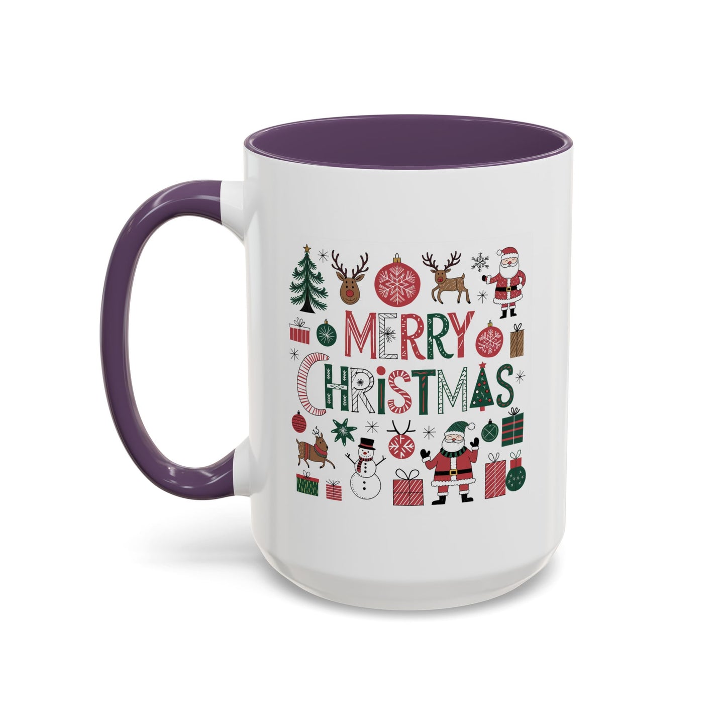 Christmas Mug - Merry Christmas Red White & Green Text Collage