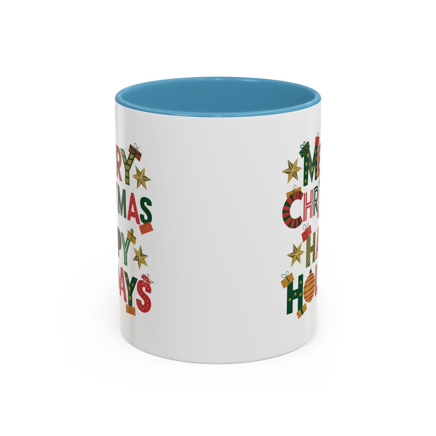 Christmas Mug - Merry Christmas Happy Holidays Decorative Text