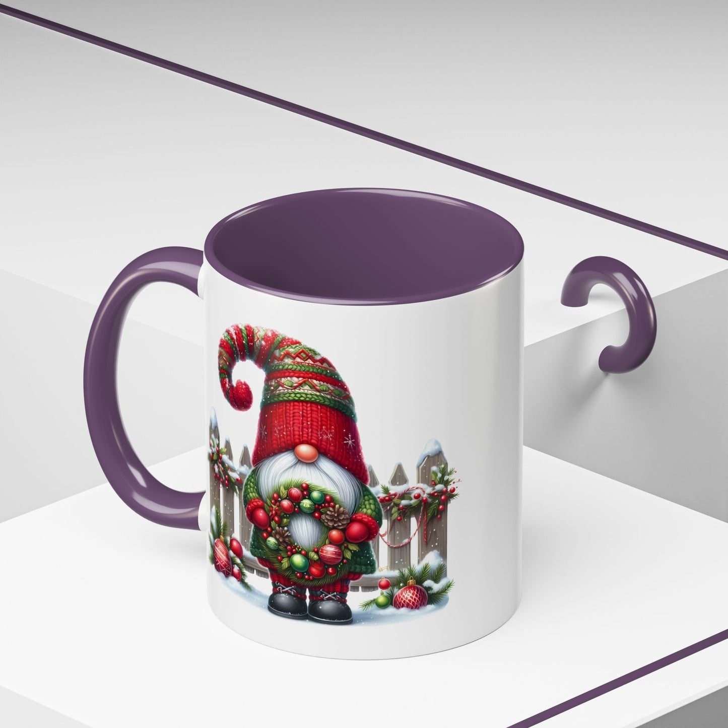 Christmas Mug - Gnome with Christmas Wreath