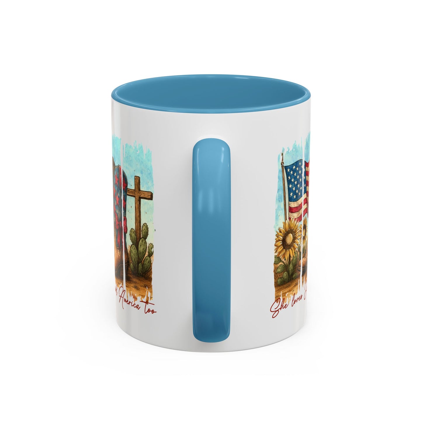 4th of July Mug - She Loves Jesus & America Too Boots