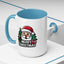 Christmas Mug - Merry Christmas White & Black Text Santa Trees Presents
