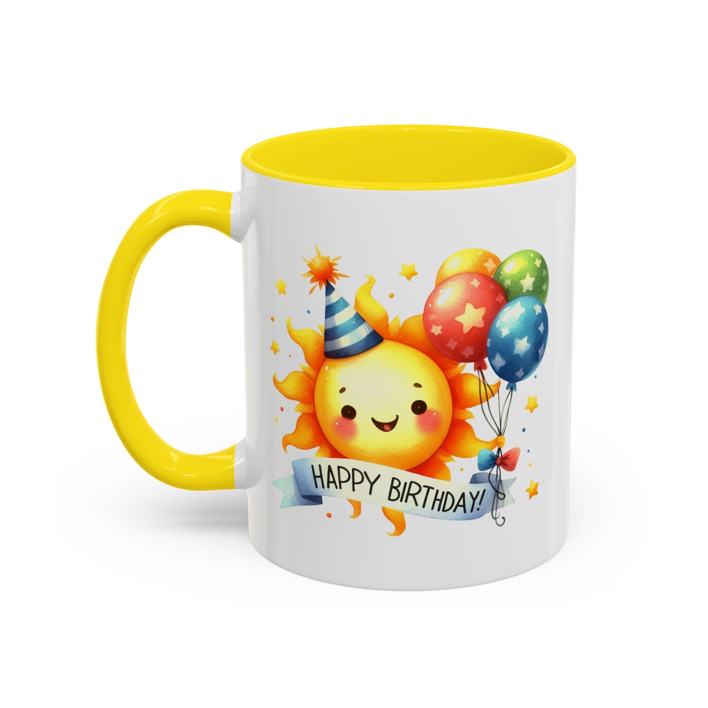 Birthday Mug - Happy Birthday Sun & Balloons