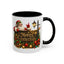 Christmas Mug - Merry Christmas Gold Text Santa Point Ornaments