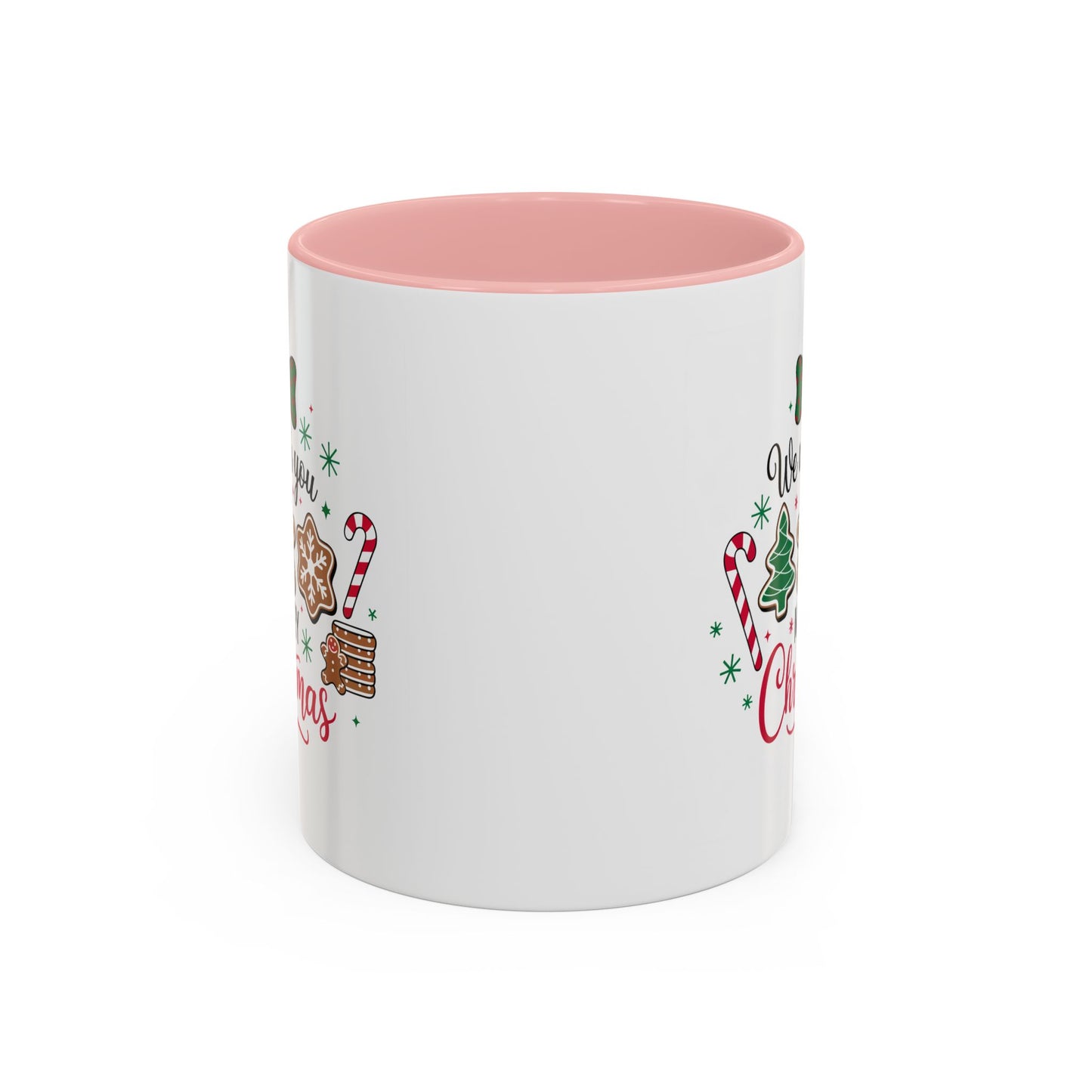 Christmas Mug - We Wish You a Merry Christmas Black & Red Text Cookies & Candy