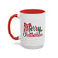 Christmas Mug - Merry Christmas Red & Green Text Bow