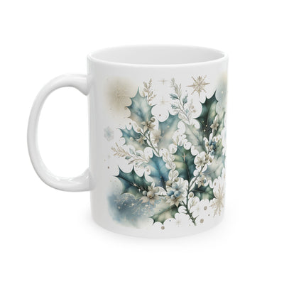 Christmas Mug - Leaves Snowflakes Decoration